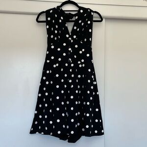 Polka dot romper XS Halter neckline Handmade by Rochelle of Gypsy Moth